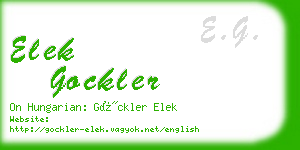 elek gockler business card